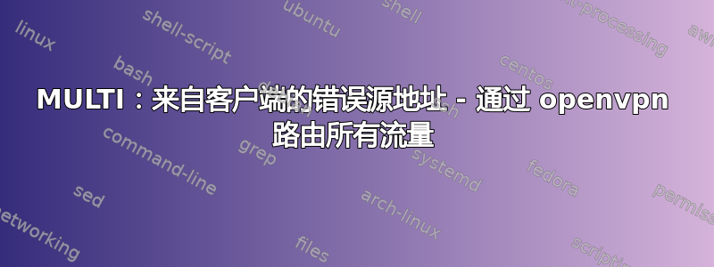 MULTI：来自客户端的错误源地址 - 通过 openvpn 路由所有流量