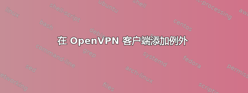 在 OpenVPN 客户端添加例外