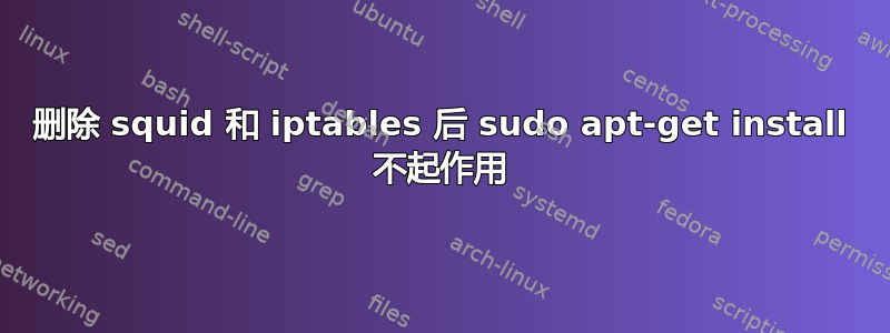 删除 squid 和 iptables 后 sudo apt-get install 不起作用