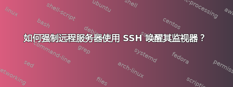 如何强制远程服务器使用 SSH 唤醒其监视器？