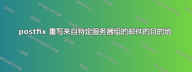 postfix 重写来自特定服务器组的邮件的目的地