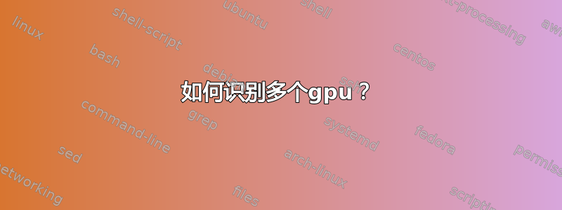 如何识别多个gpu？