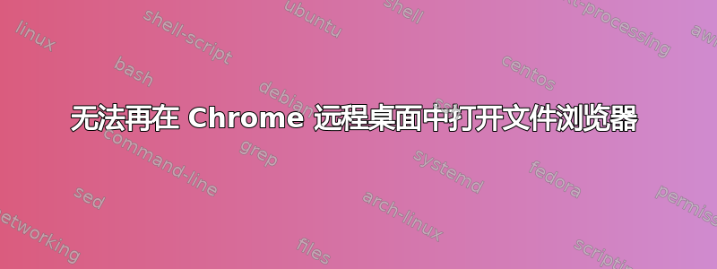 无法再在 Chrome 远程桌面中打开文件浏览器