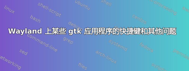 Wayland 上某些 gtk 应用程序的快捷键和其他问题 