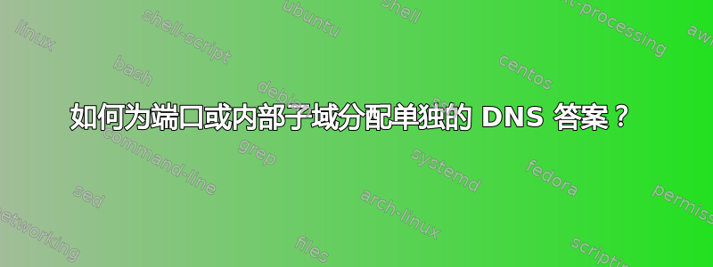 如何为端口或内部子域分配单独的 DNS 答案？