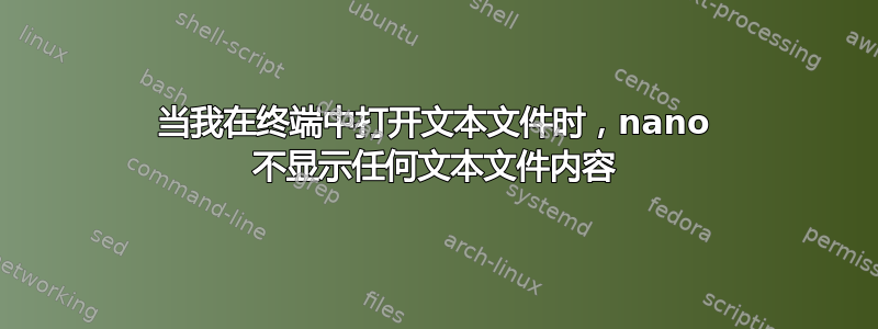 当我在终端中打开文本文件时，nano 不显示任何文本文件内容