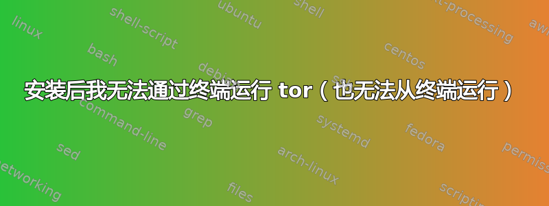 安装后我无法通过终端运行 tor（也无法从终端运行）