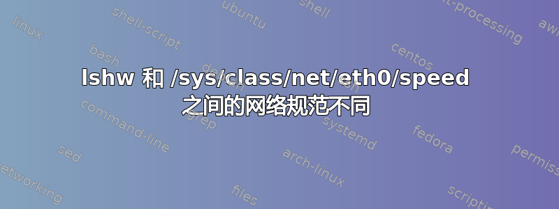 lshw 和 /sys/class/net/eth0/speed 之间的网络规范不同