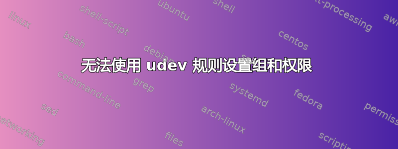 无法使用 udev 规则设置组和权限