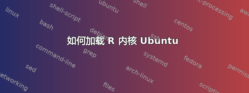 如何加载 R 内核 Ubuntu