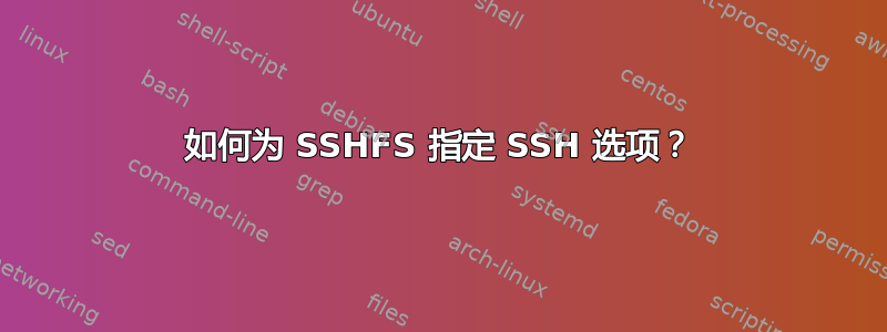 如何为 SSHFS 指定 SSH 选项？