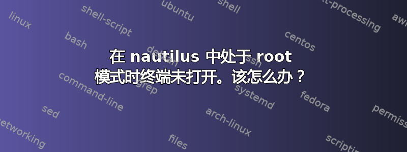 在 nautilus 中处于 root 模式时终端未打开。该怎么办？