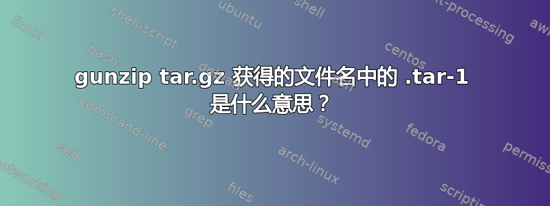 gunzip tar.gz 获得的文件名中的 .tar-1 是什么意思？