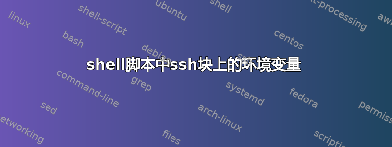 shell脚本中ssh块上的环境变量