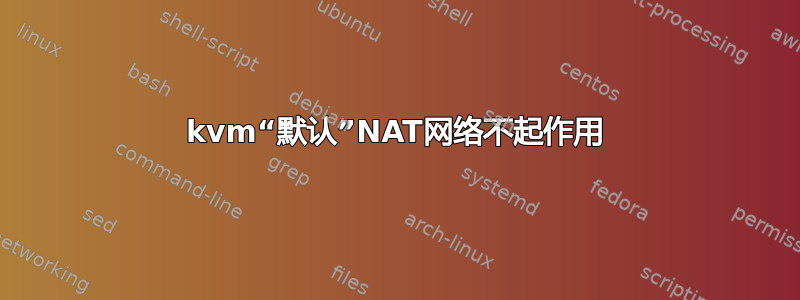 kvm“默认”NAT网络不起作用