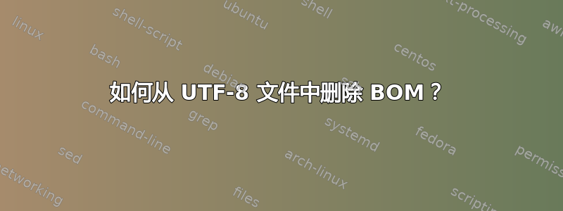 如何从 UTF-8 文件中删除 BOM？