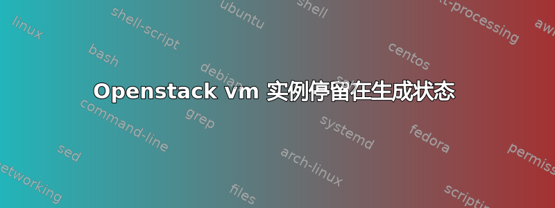 Openstack vm 实例停留在生成状态