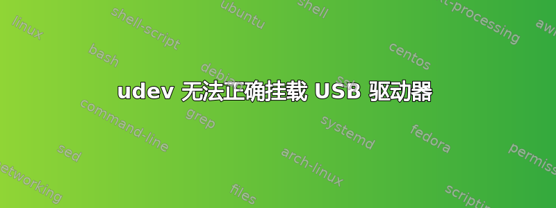 udev 无法正确挂载 USB 驱动器