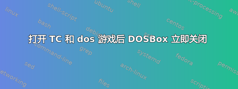 打开 TC 和 dos 游戏后 DOSBox 立即关闭