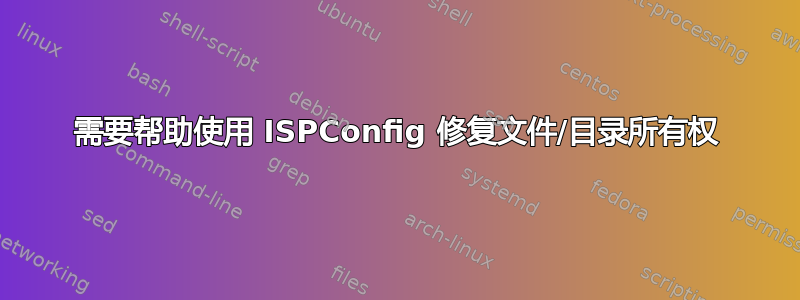 需要帮助使用 ISPConfig 修复文件/目录所有权