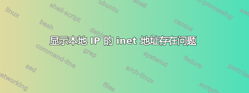 显示本地 IP 的 inet 地址存在问题