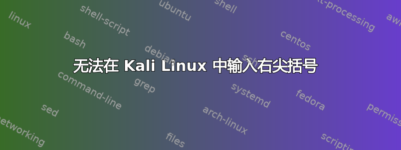 无法在 Kali Linux 中输入右尖括号 