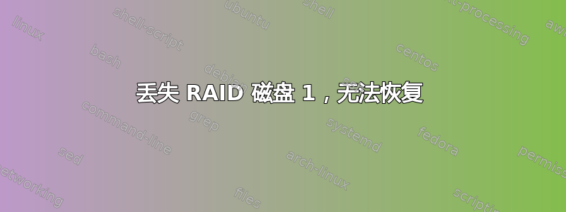 丢失 RAID 磁盘 1，无法恢复