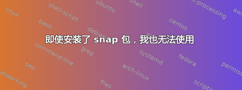 即使安装了 snap 包，我也无法使用