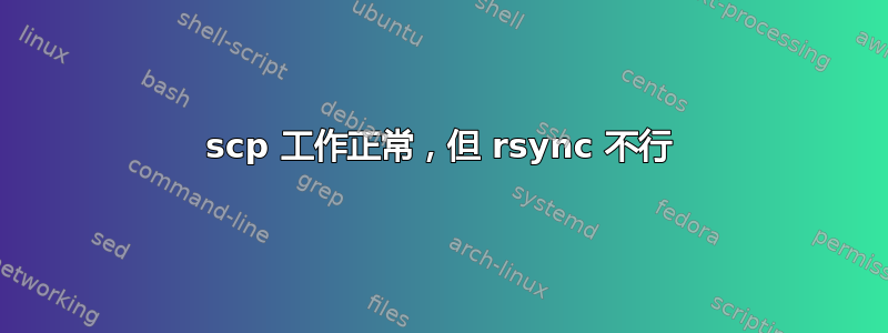 scp 工作正常，但 rsync 不行