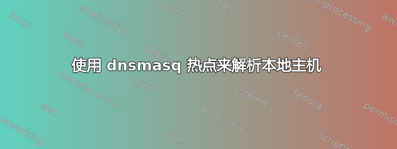 使用 dnsmasq 热点来解析本地主机