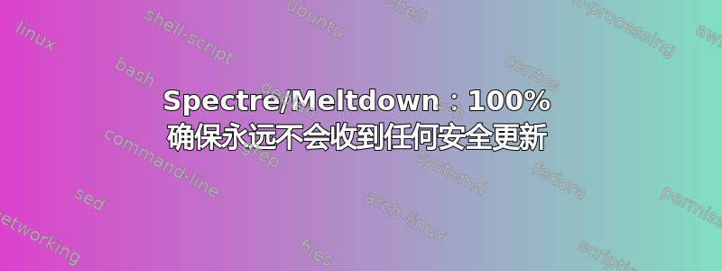 Spectre/Meltdown：100% 确保永远不会收到任何安全更新