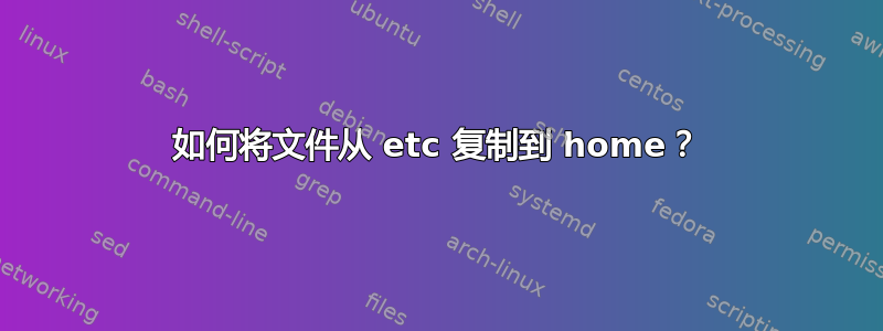 如何将文件从 etc 复制到 home？