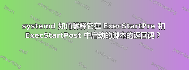 systemd 如何解释它在 ExecStartPre 和 ExecStartPost 中启动的脚本的返回码？