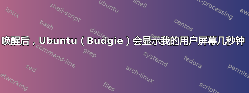 唤醒后，Ubuntu（Budgie）会显示我的用户屏幕几秒钟