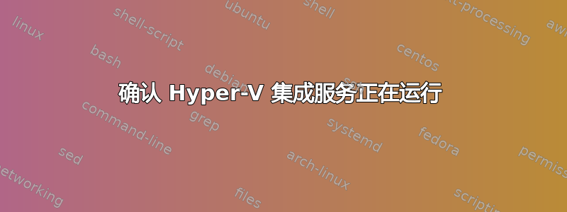 确认 Hyper-V 集成服务正在运行