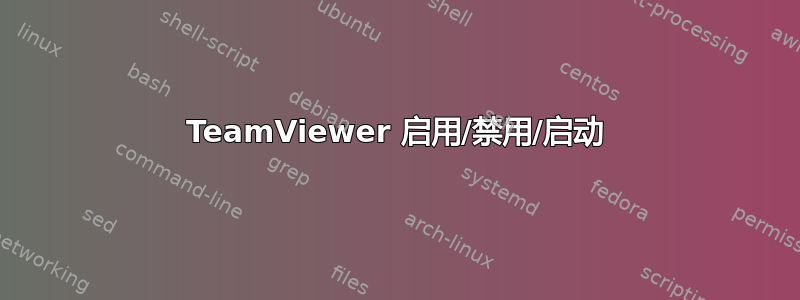 TeamViewer 启用/禁用/启动