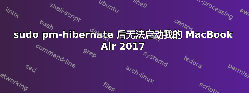 sudo pm-hibernate 后无法启动我的 MacBook Air 2017