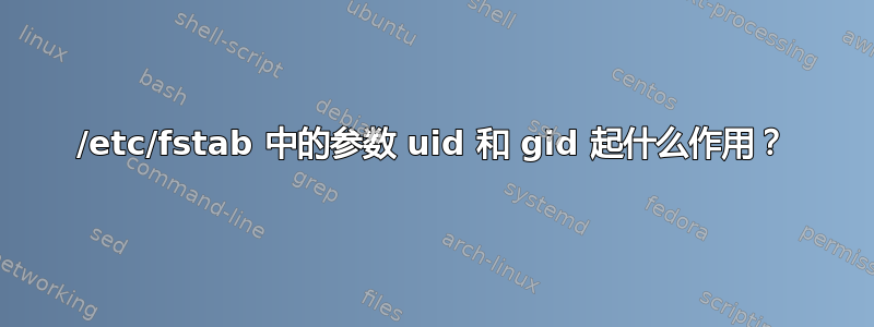 /etc/fstab 中的参数 uid 和 gid 起什么作用？