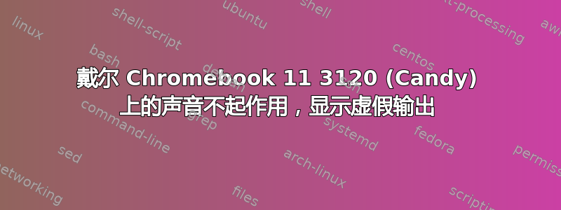 戴尔 Chromebook 11 3120 (Candy) 上的声音不起作用，显示虚假输出