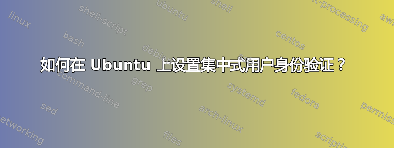 如何在 Ubuntu 上设置集中式用户身份验证？