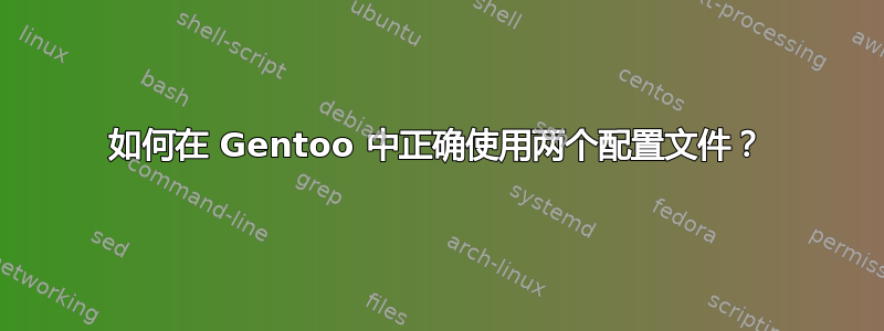 如何在 Gentoo 中正确使用两个配置文件？