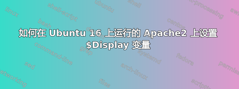 如何在 Ubuntu 16 上运行的 Apache2 上设置 $Display 变量