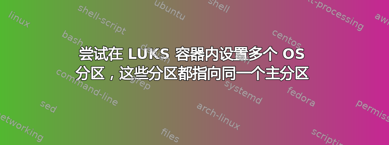 尝试在 LUKS 容器内设置多个 OS 分区，这些分区都指向同一个主分区