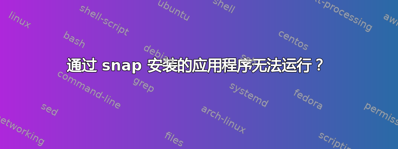 通过 snap 安装的应用程序无法运行？