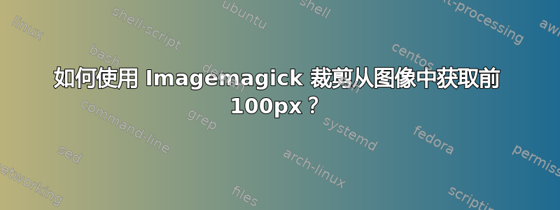 如何使用 Imagemagick 裁剪从图像中获取前 100px？