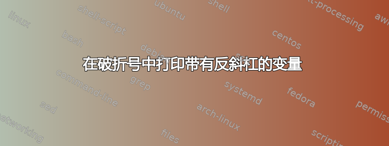 在破折号中打印带有反斜杠的变量