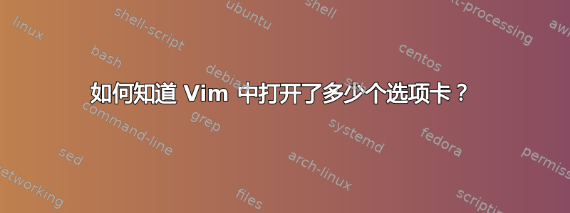 如何知道 Vim 中打开了多少个选项卡？