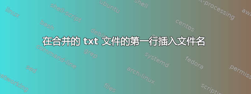 在合并的 txt 文件的第一行插入文件名