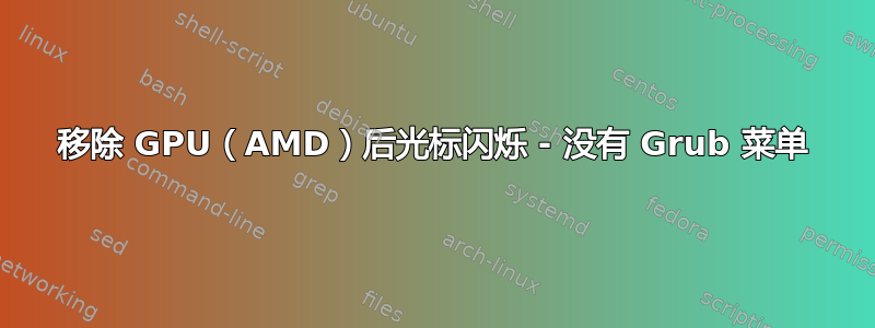 移除 GPU（AMD）后光标闪烁 - 没有 Grub 菜单