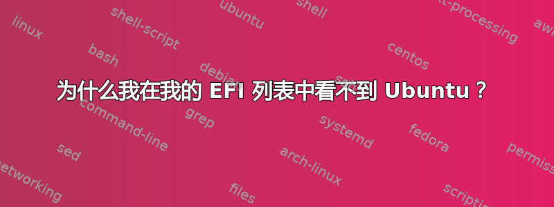 为什么我在我的 EFI 列表中看不到 Ubuntu？